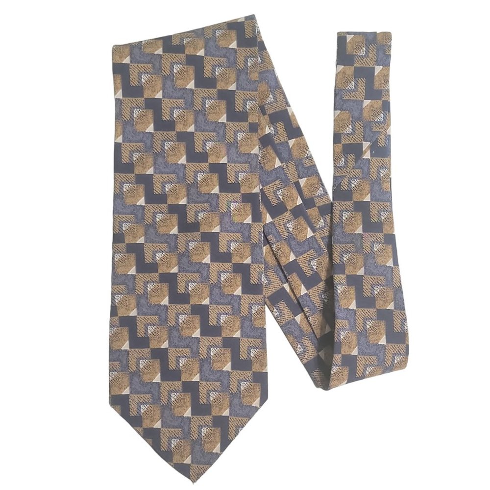 Croft & Barrow Black, Brown & Grey Silk Tie